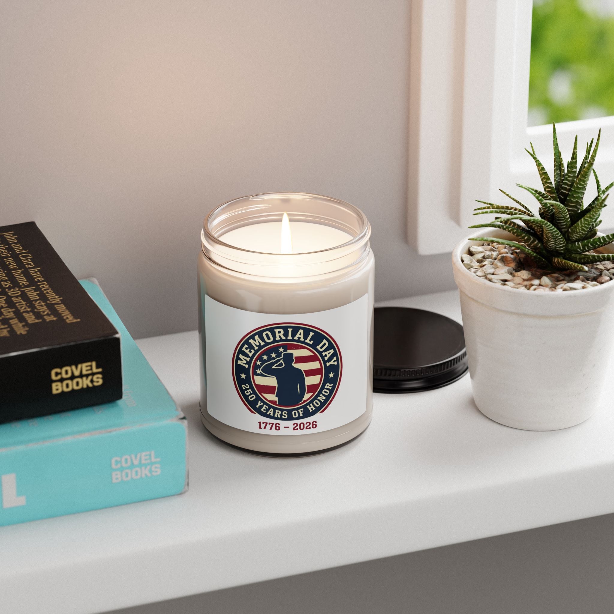 Memorial Day 1776–2026 Soy Candle | USA 250 patriotic vintage, red white blue