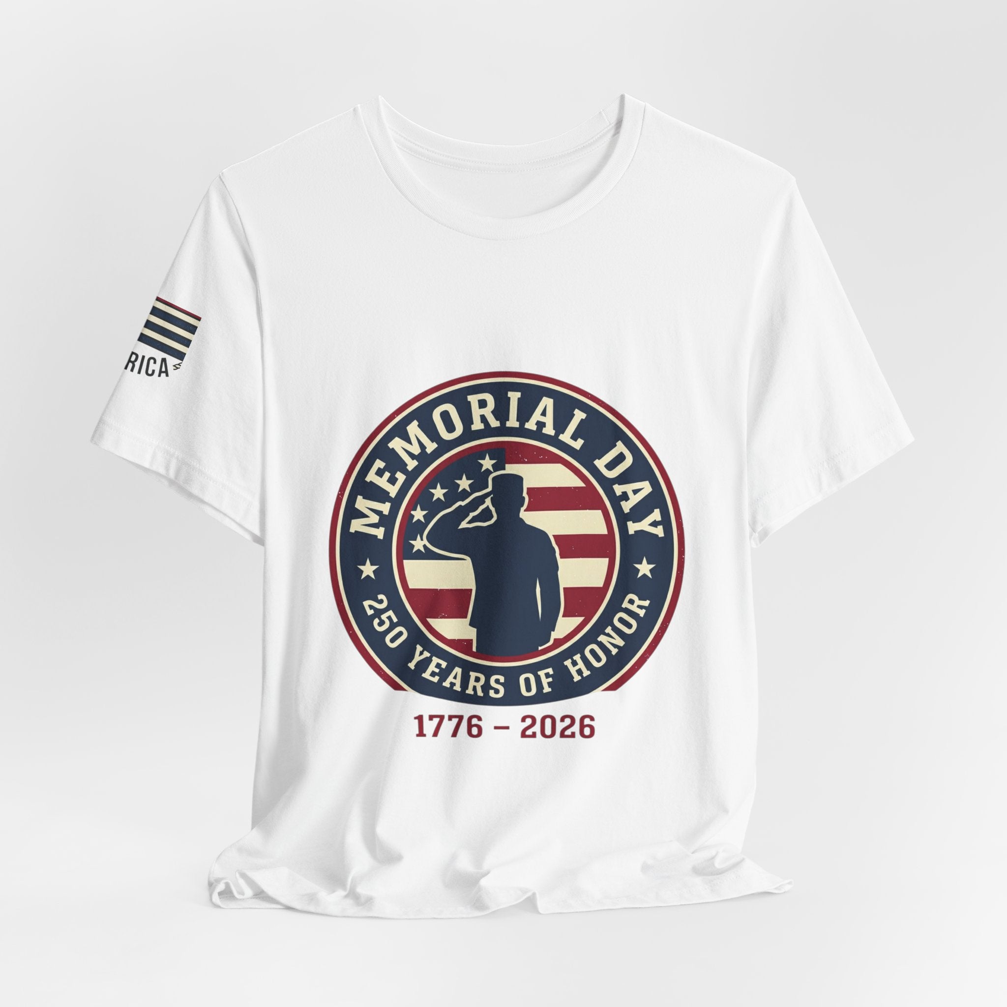 Memorial Day 1776–2026 Badge Tee | USA 250, patriotic vintage