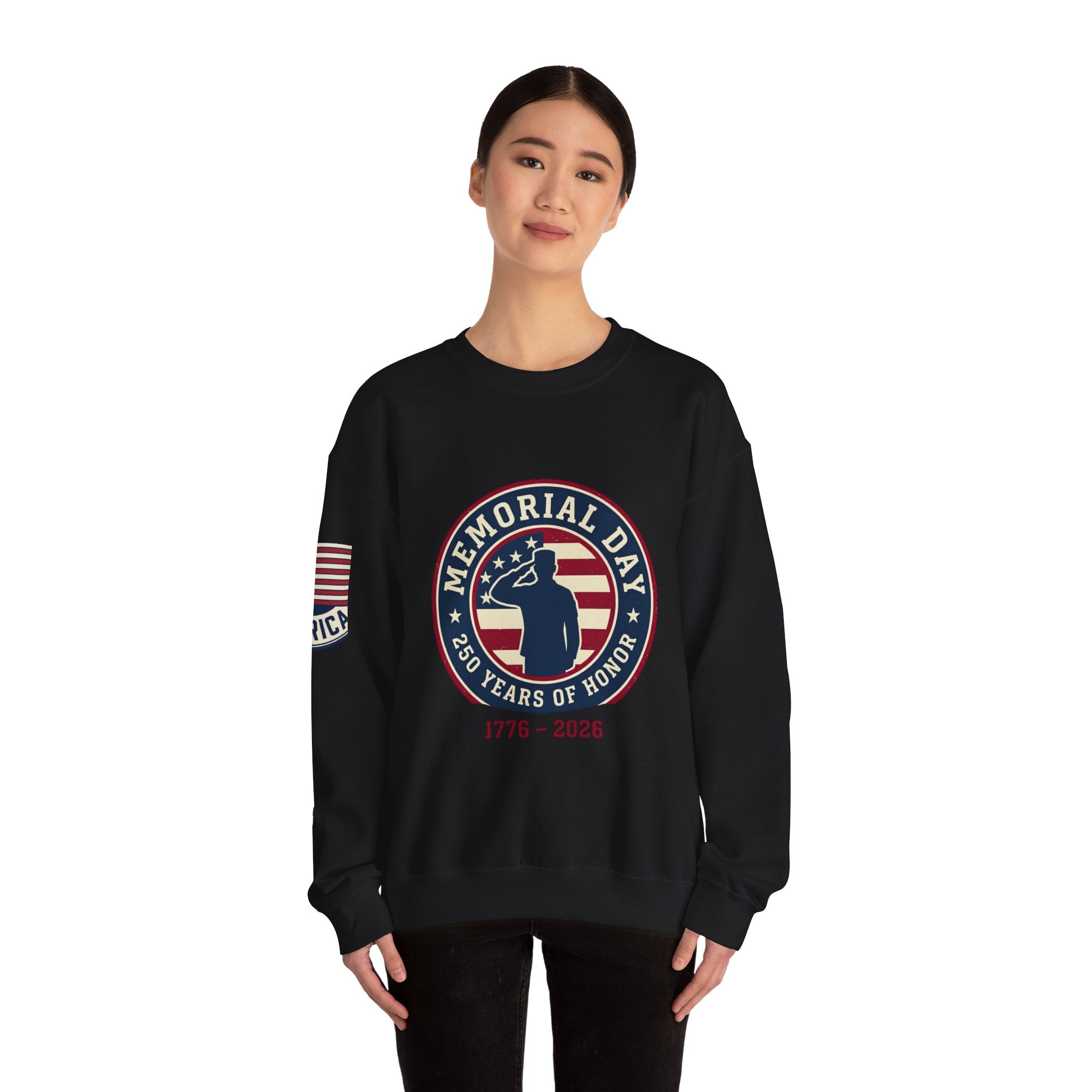 Memorial Day 1776–2026 Crewneck Sweatshirt | USA 250, patriotic vintage