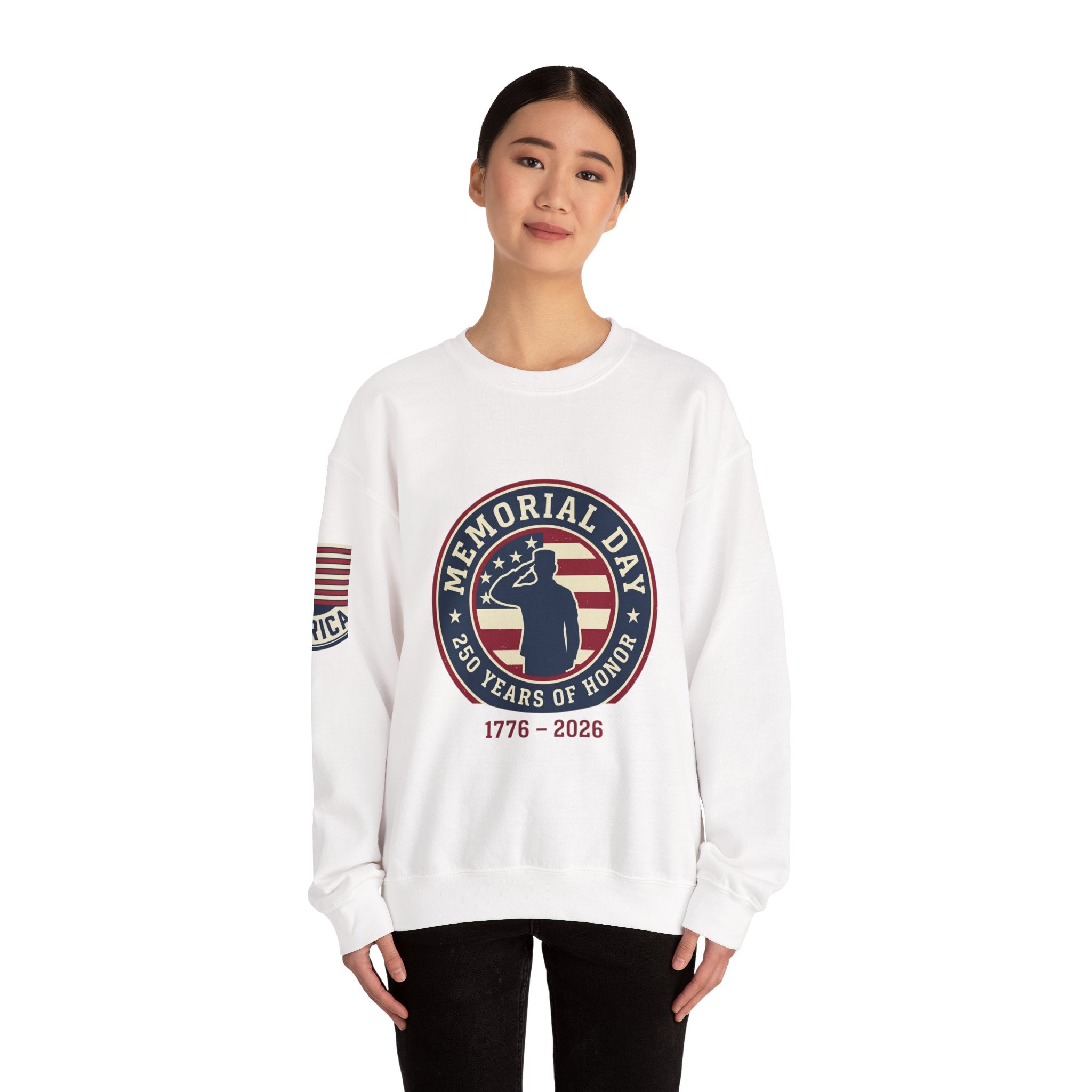 Memorial Day 1776–2026 Crewneck Sweatshirt | USA 250, patriotic vintage