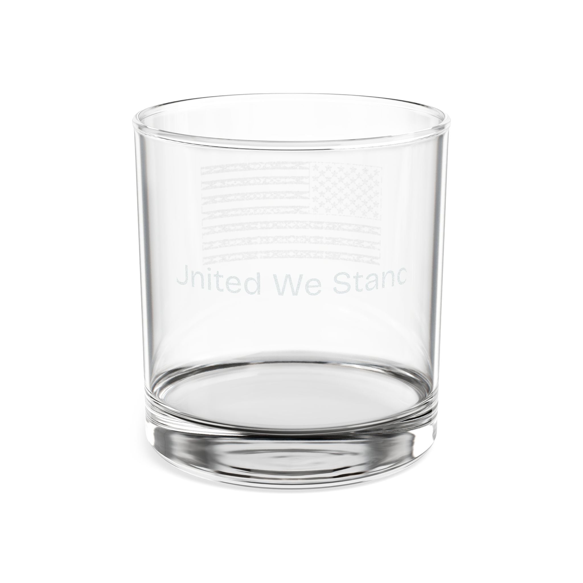 Engraved American Flag Whiskey Glass — 10.5 oz Rocks Glass