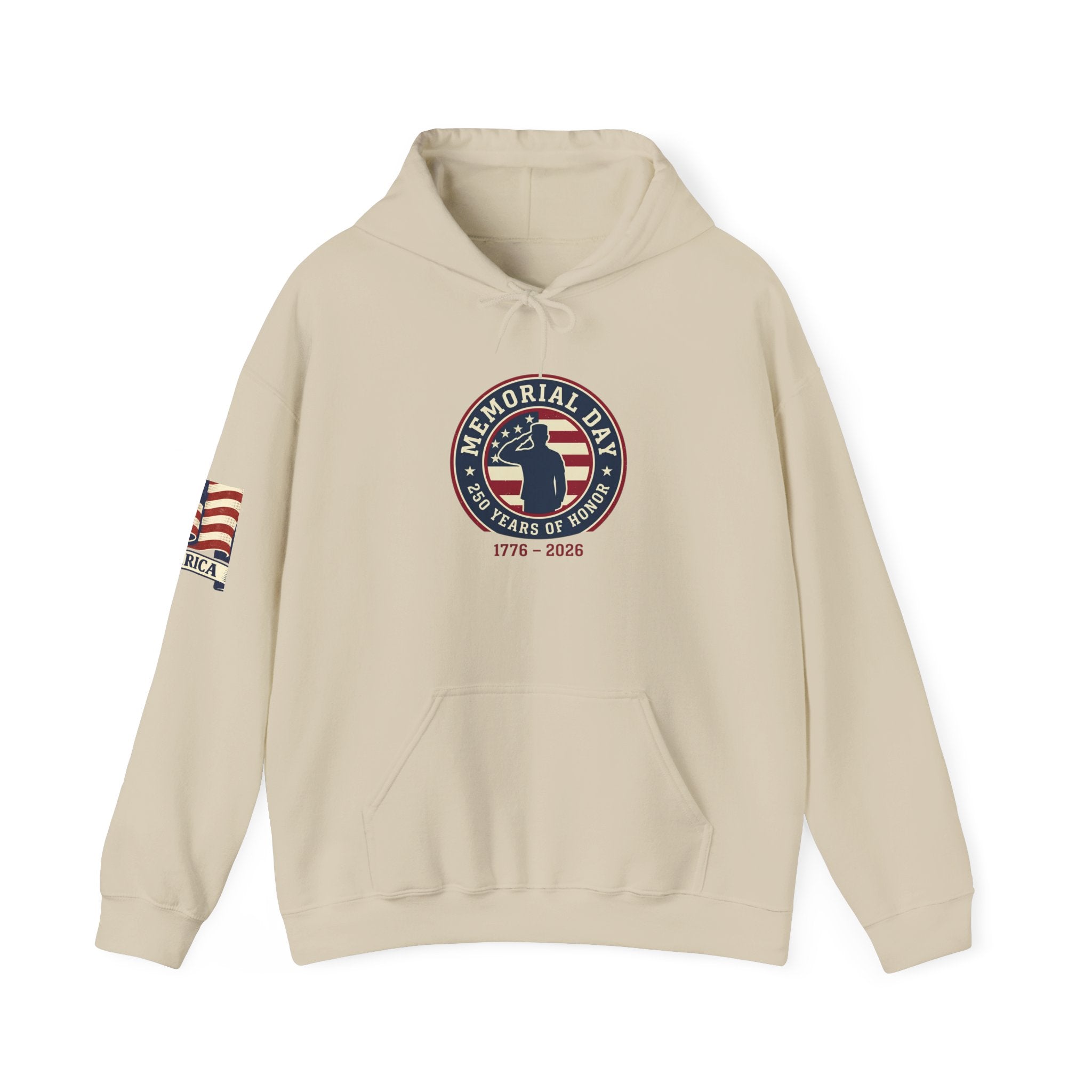 USA 250 Memorial Day 1776–2026 Hoodie | Patriotic Vintage, Heritage