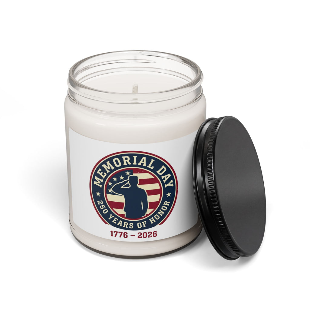 Memorial Day 1776–2026 Soy Candle | USA 250 patriotic vintage, red white blue