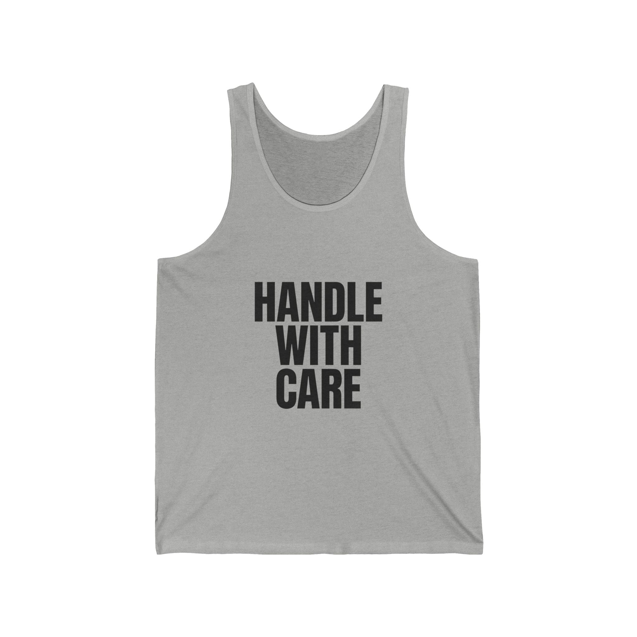 Tank Top — "Handle With Care" / "Fragile" Minimal Graphic