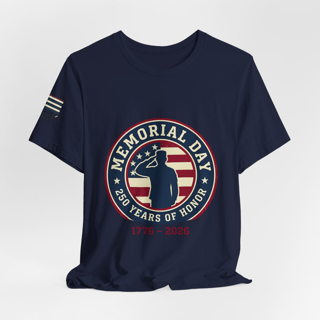 Memorial Day 1776–2026 Badge Tee | USA 250, patriotic vintage