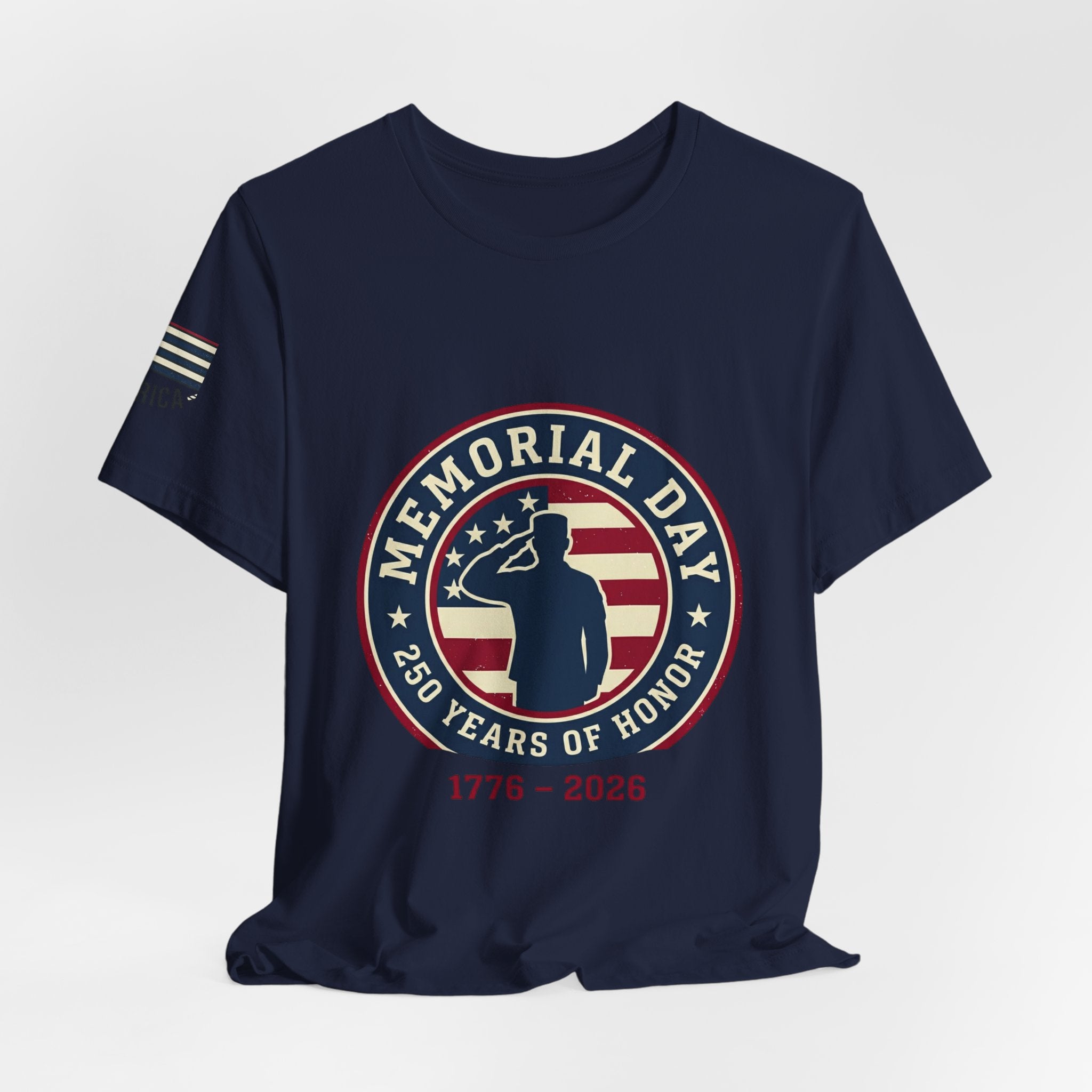 Memorial Day 1776–2026 Badge Tee | USA 250, patriotic vintage