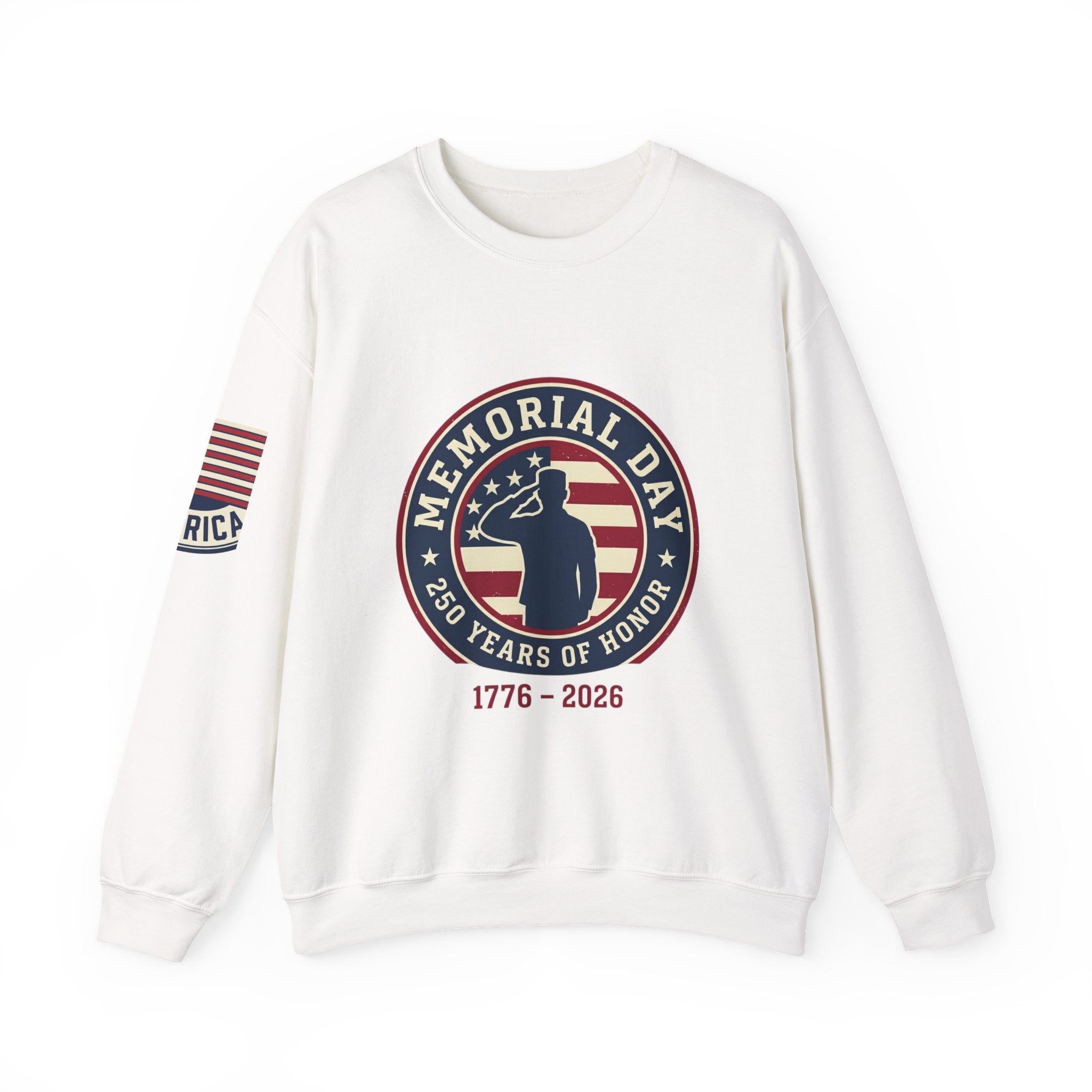 Memorial Day 1776–2026 Crewneck Sweatshirt | USA 250, patriotic vintage