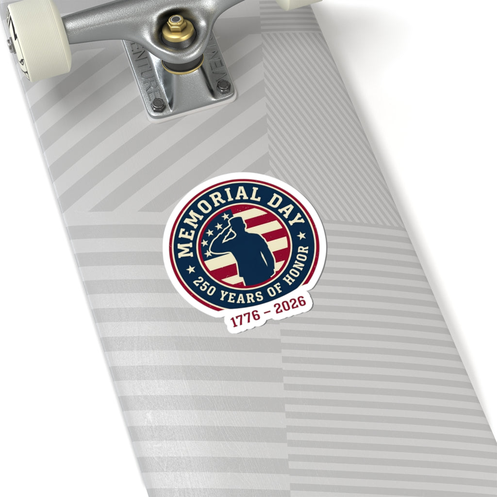 Memorial Day 1776–2026 Sticker | USA 250 Patriotic Vintage, red white and blue
