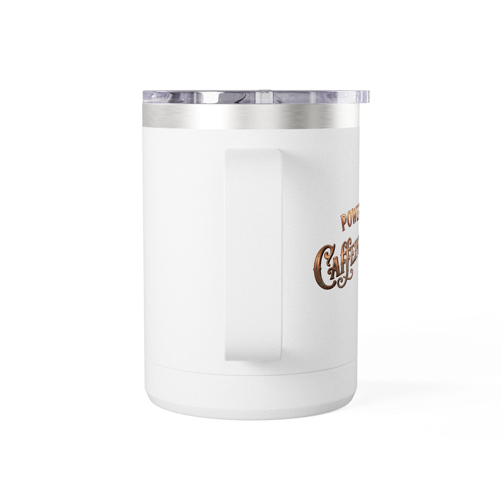 Coffee Tumbler Mug – "Fueled by Caffeine & Chaos" Insulated 15oz Travel Mug
