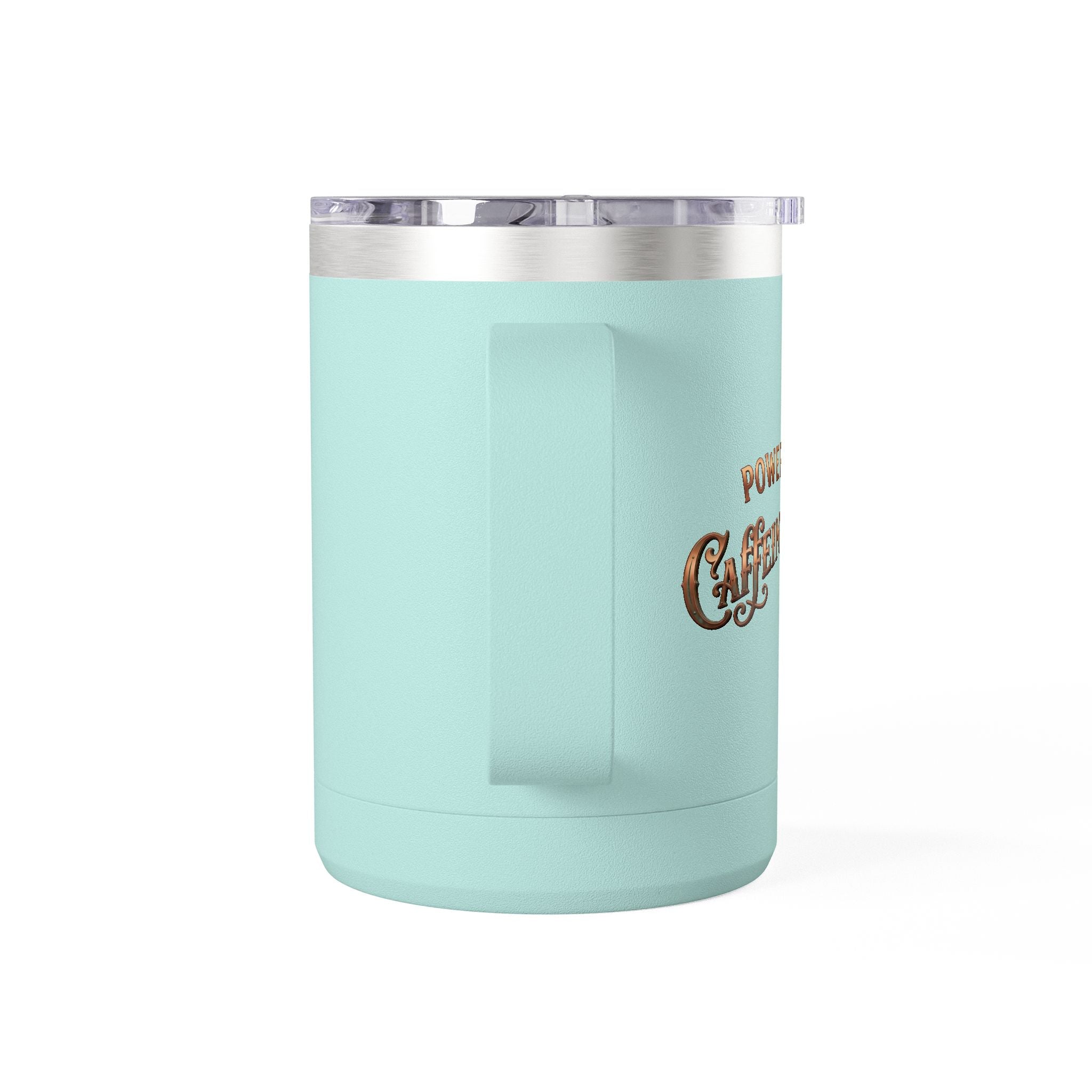 Coffee Tumbler Mug – "Fueled by Caffeine & Chaos" Insulated 15oz Travel Mug
