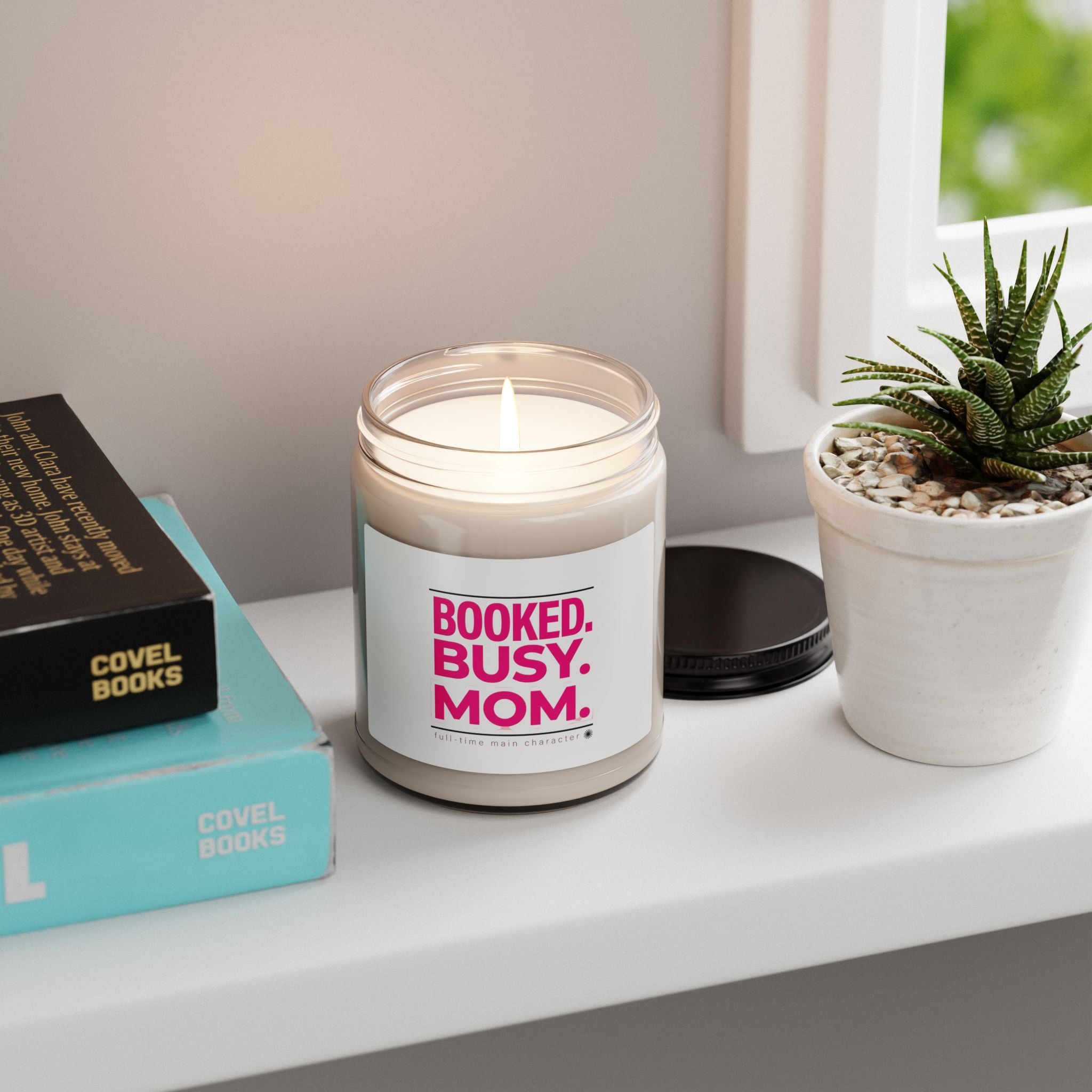 BOOKED. BUSY. MOM. Candle | Soy Candle, Minimalist Mom Life Streetwear