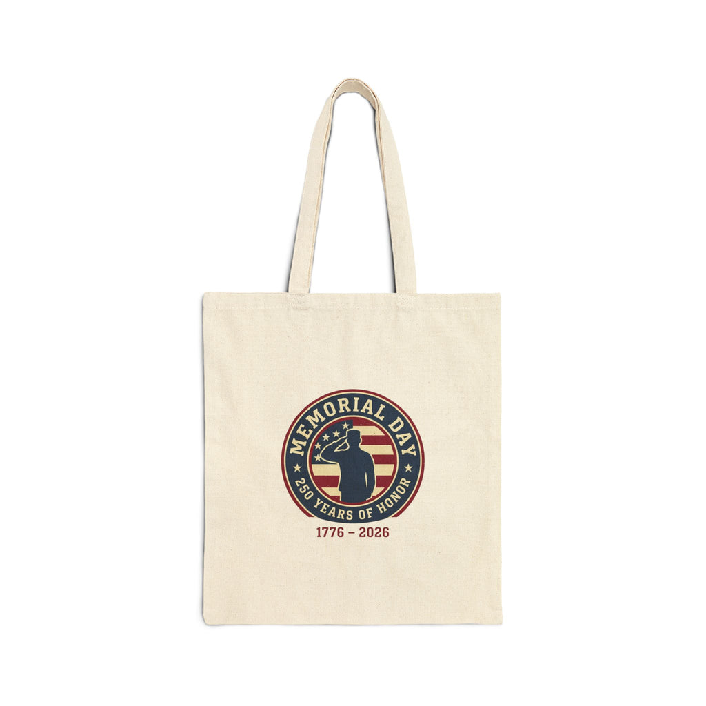 USA 250 Memorial Day Tote, 1776–2026 Vintage Patriotic Canvas