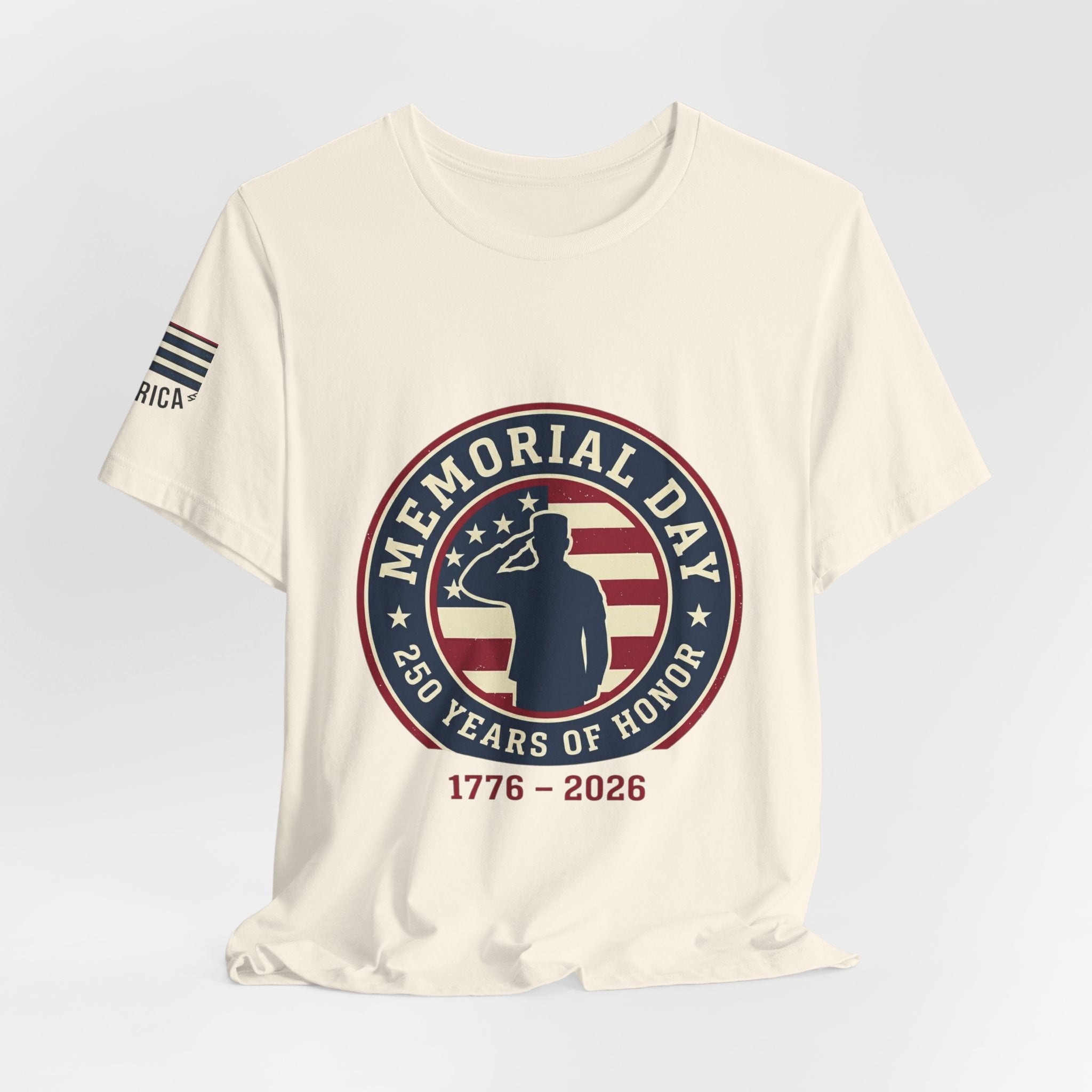 Memorial Day 1776–2026 Badge Tee | USA 250, patriotic vintage