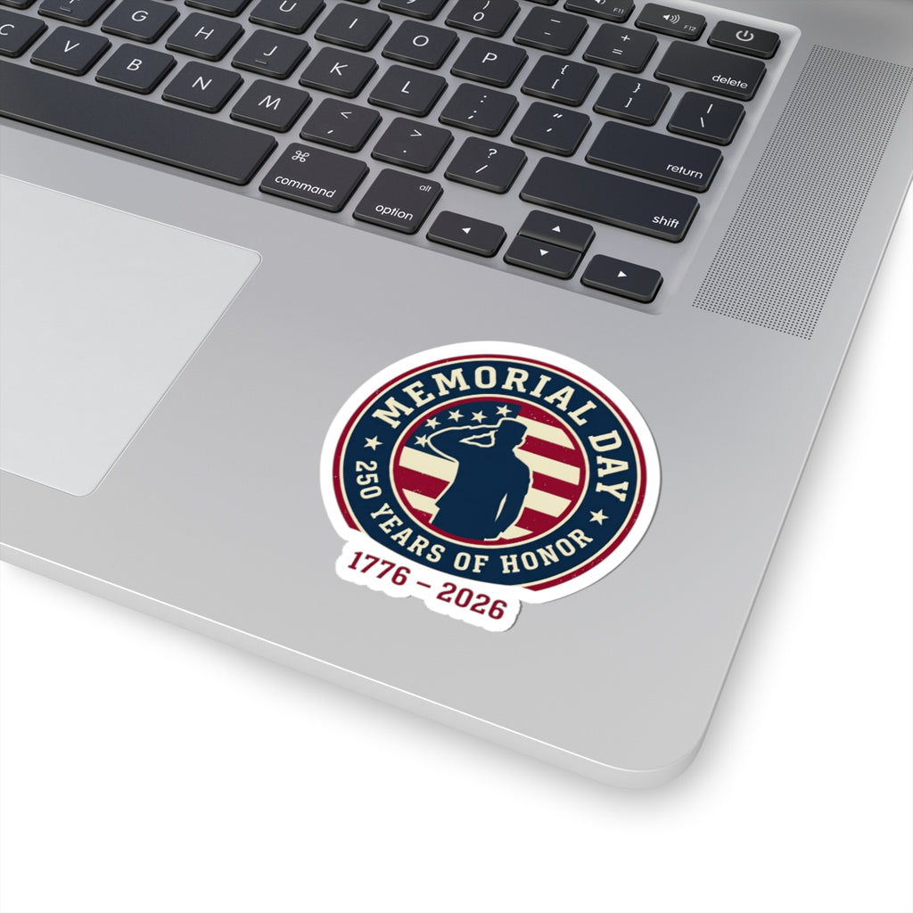 Memorial Day 1776–2026 Sticker | USA 250 Patriotic Vintage, red white and blue