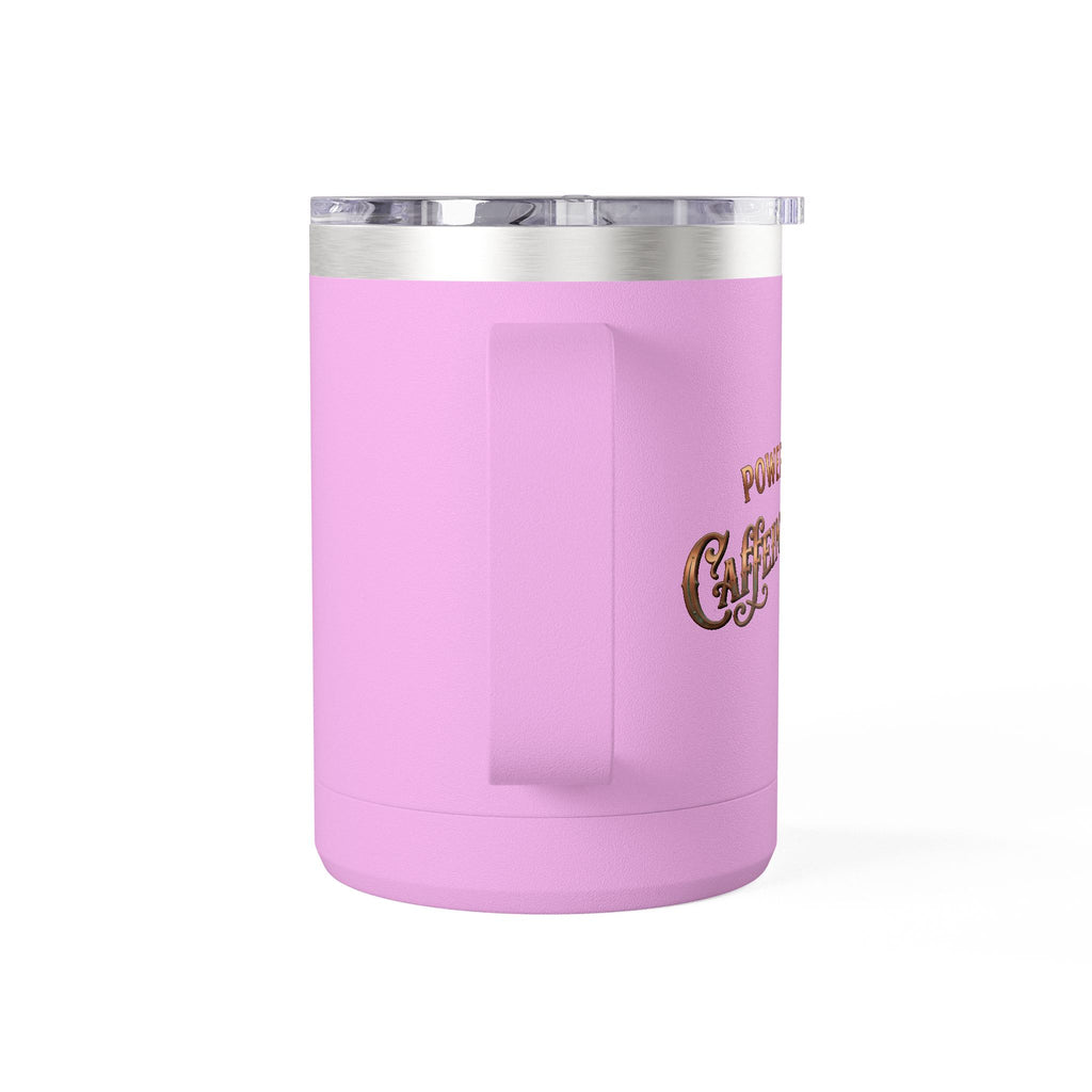 Coffee Tumbler Mug – "Fueled by Caffeine & Chaos" Insulated 15oz Travel Mug