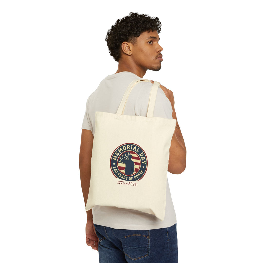 USA 250 Memorial Day Tote, 1776–2026 Vintage Patriotic Canvas