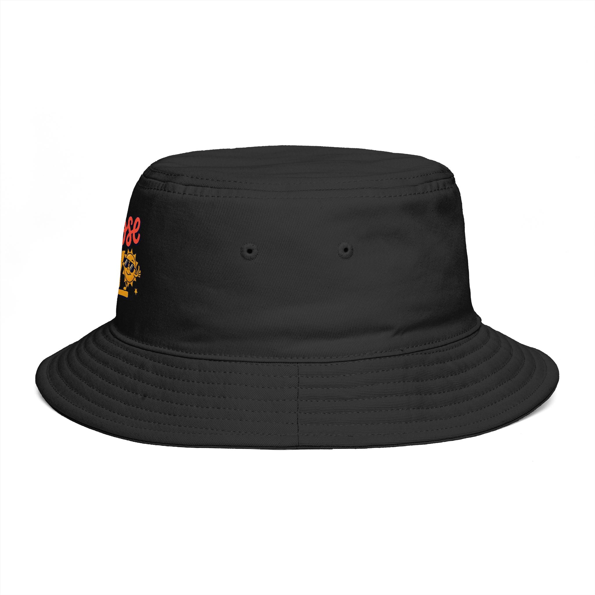 Choose Joy Bucket Hat — Retro Sunflower Graphic, Positive Vibes Summer Hat