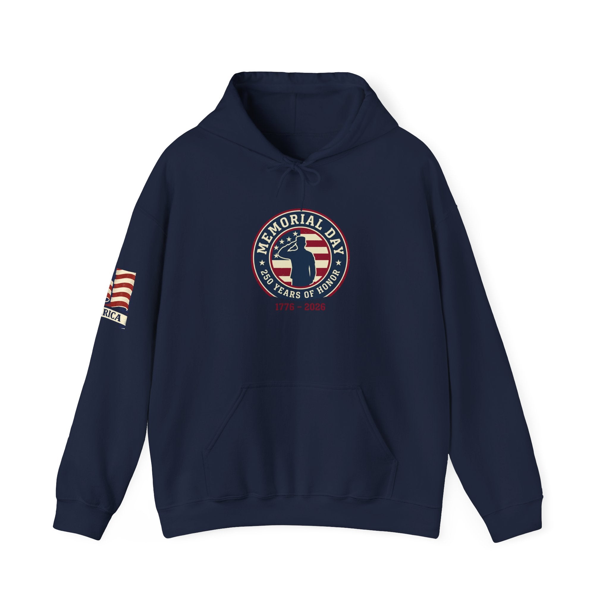 USA 250 Memorial Day 1776–2026 Hoodie | Patriotic Vintage, Heritage