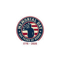Memorial Day 1776–2026 Sticker | USA 250 Patriotic Vintage, red white and blue