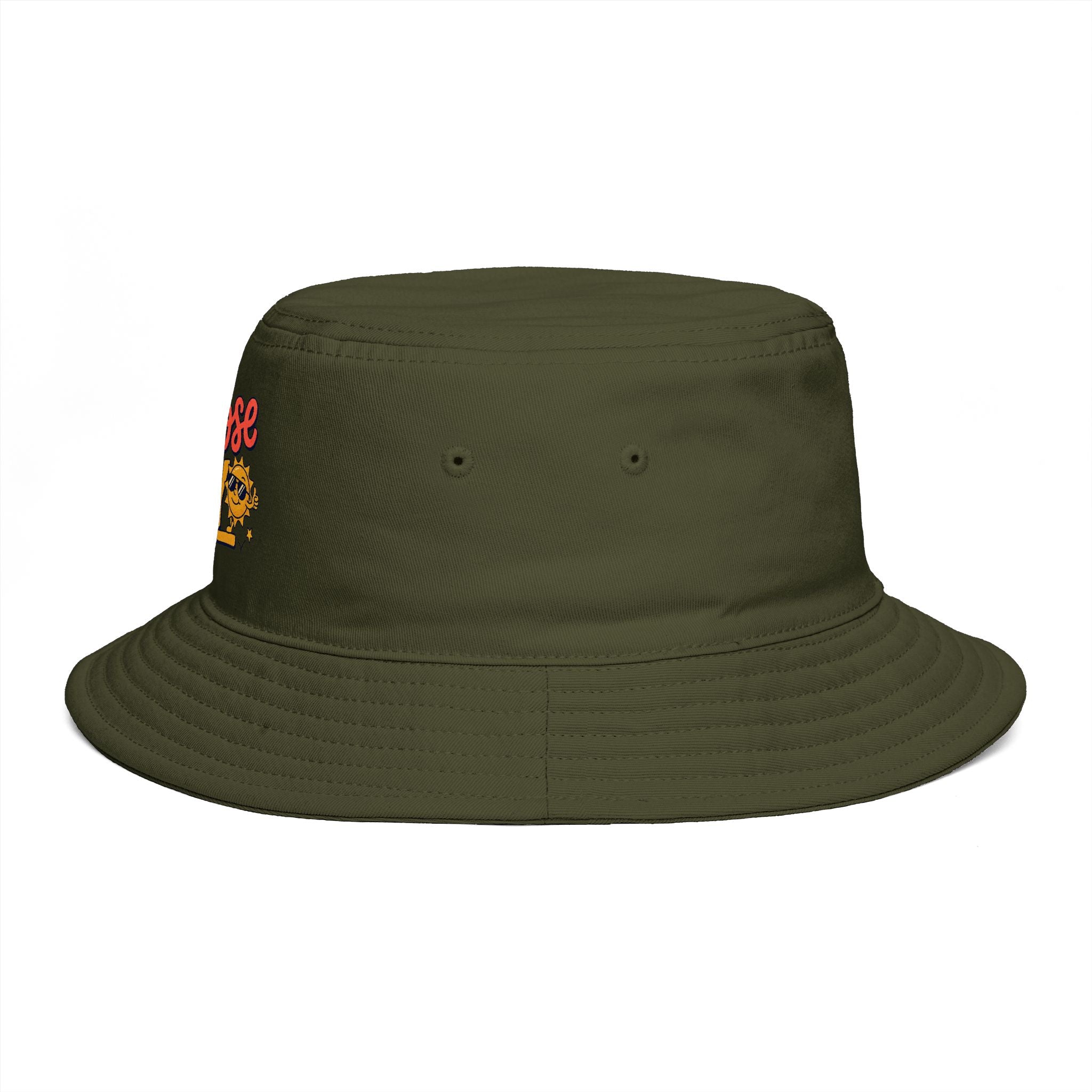 Choose Joy Bucket Hat — Retro Sunflower Graphic, Positive Vibes Summer Hat