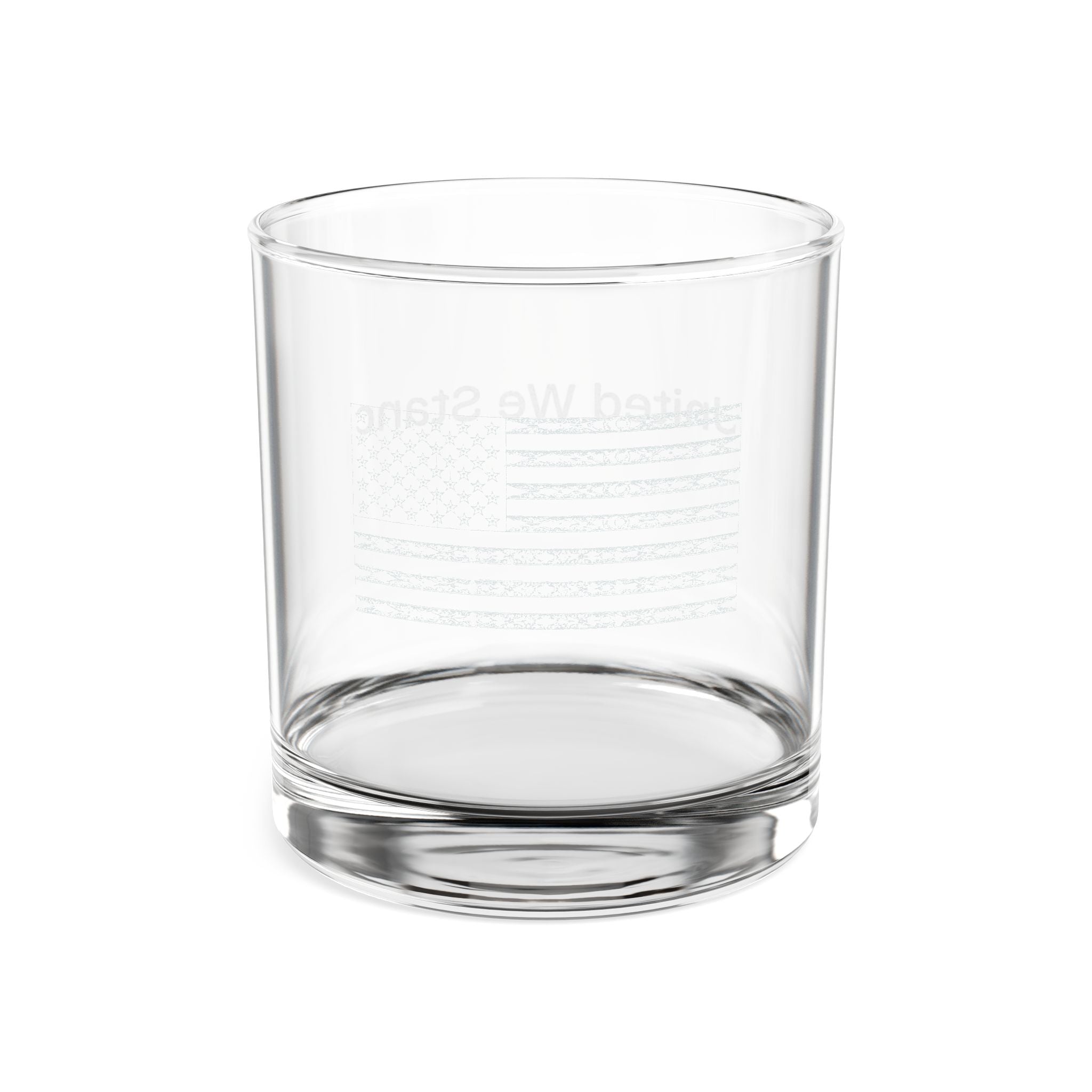 Engraved American Flag Whiskey Glass — 10.5 oz Rocks Glass