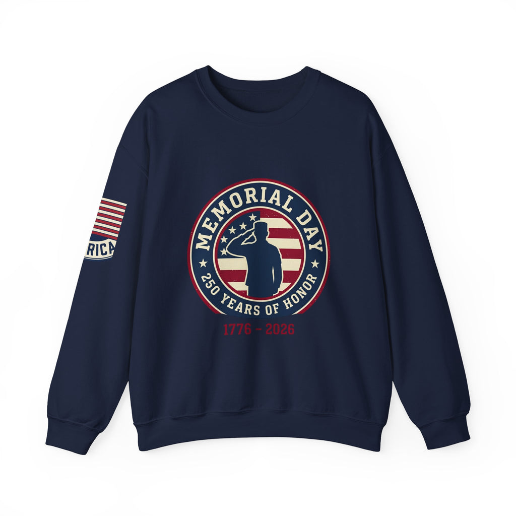 Memorial Day 1776–2026 Crewneck Sweatshirt | USA 250, patriotic vintage