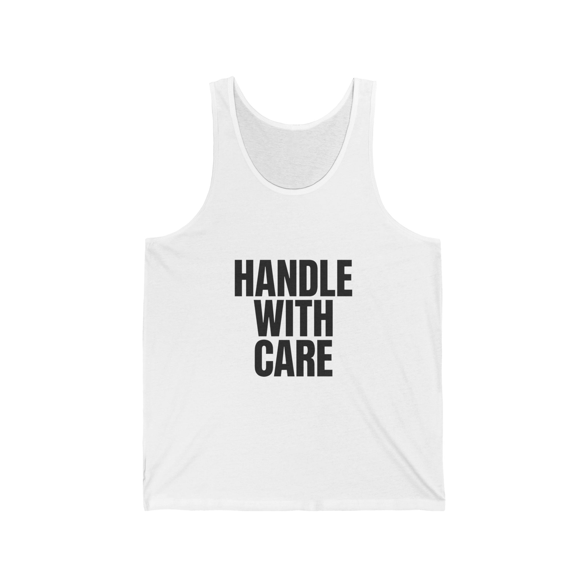 Tank Top — "Handle With Care" / "Fragile" Minimal Graphic