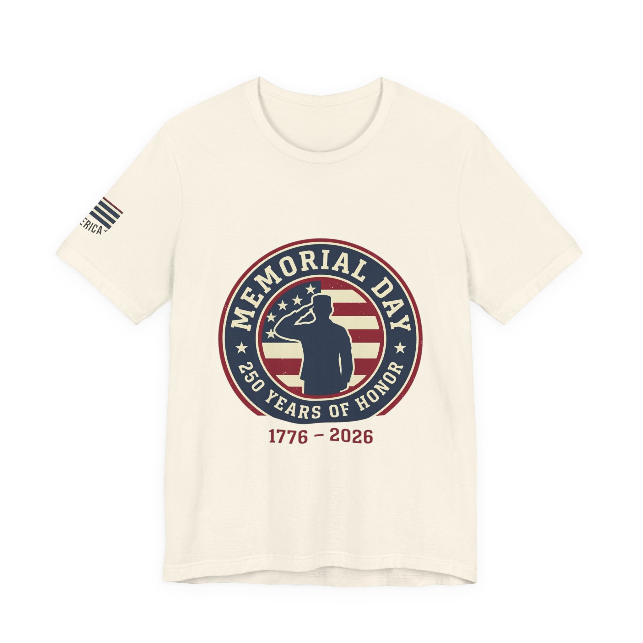 Memorial Day 1776–2026 Badge Tee | USA 250, patriotic vintage