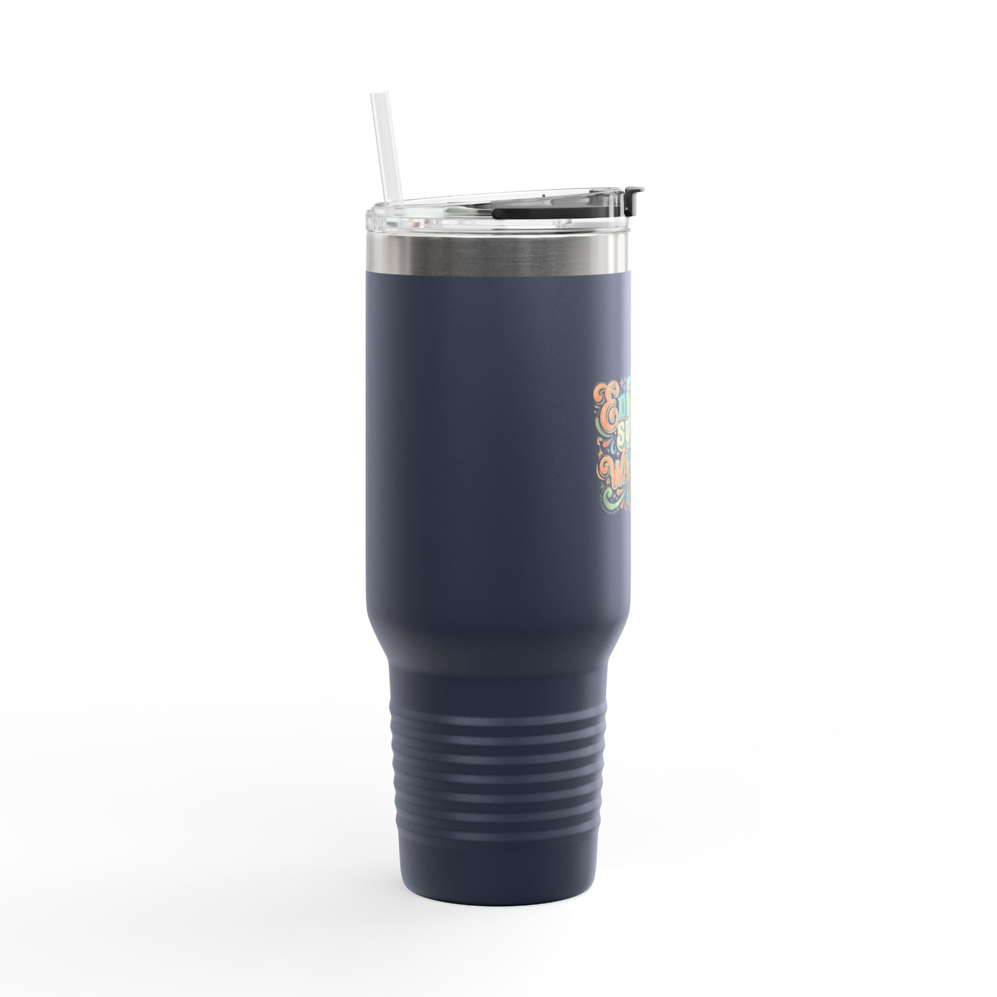 40oz Insulated Travel Mug – Emotional Support Water Bottle Floral Design