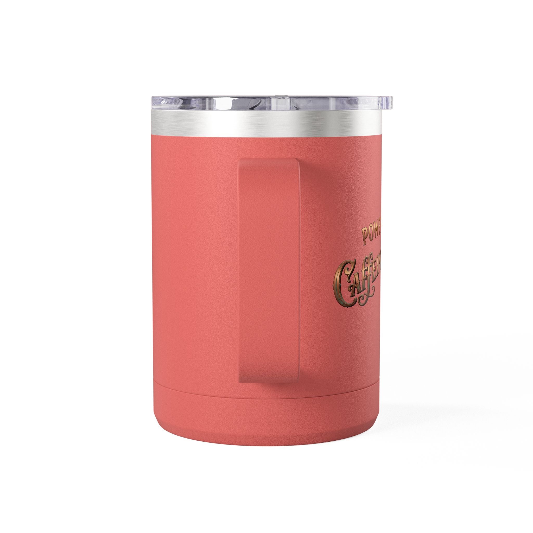 Coffee Tumbler Mug – "Fueled by Caffeine & Chaos" Insulated 15oz Travel Mug
