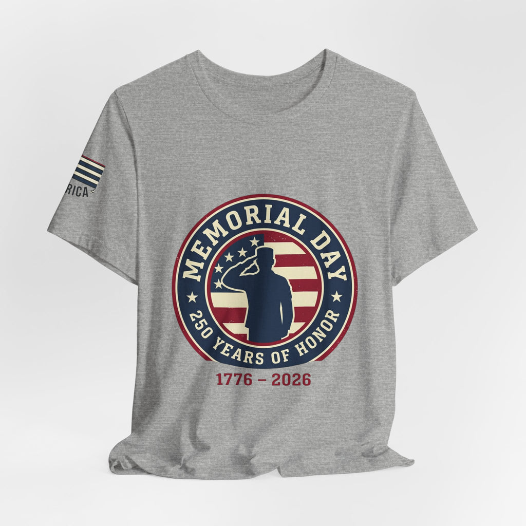 Memorial Day 1776–2026 Badge Tee | USA 250, patriotic vintage
