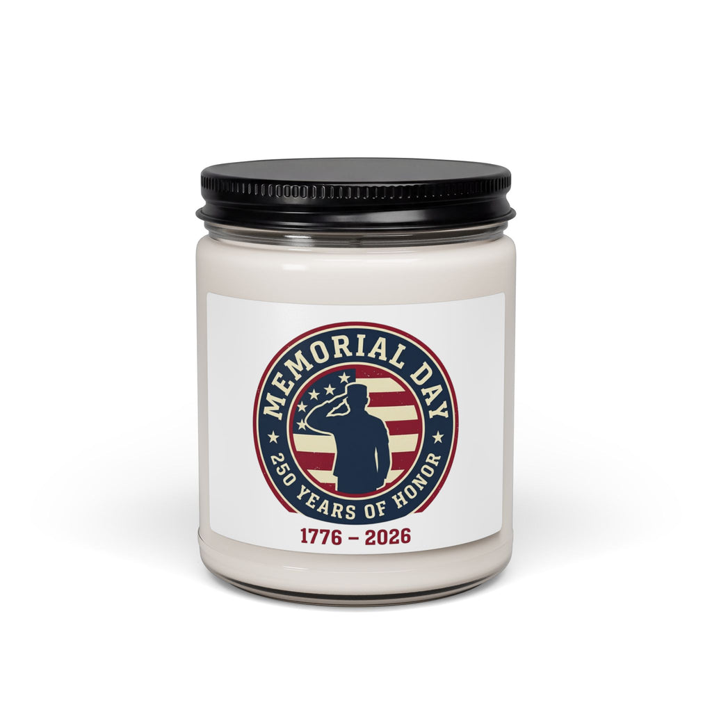 Memorial Day 1776–2026 Soy Candle | USA 250 patriotic vintage, red white blue