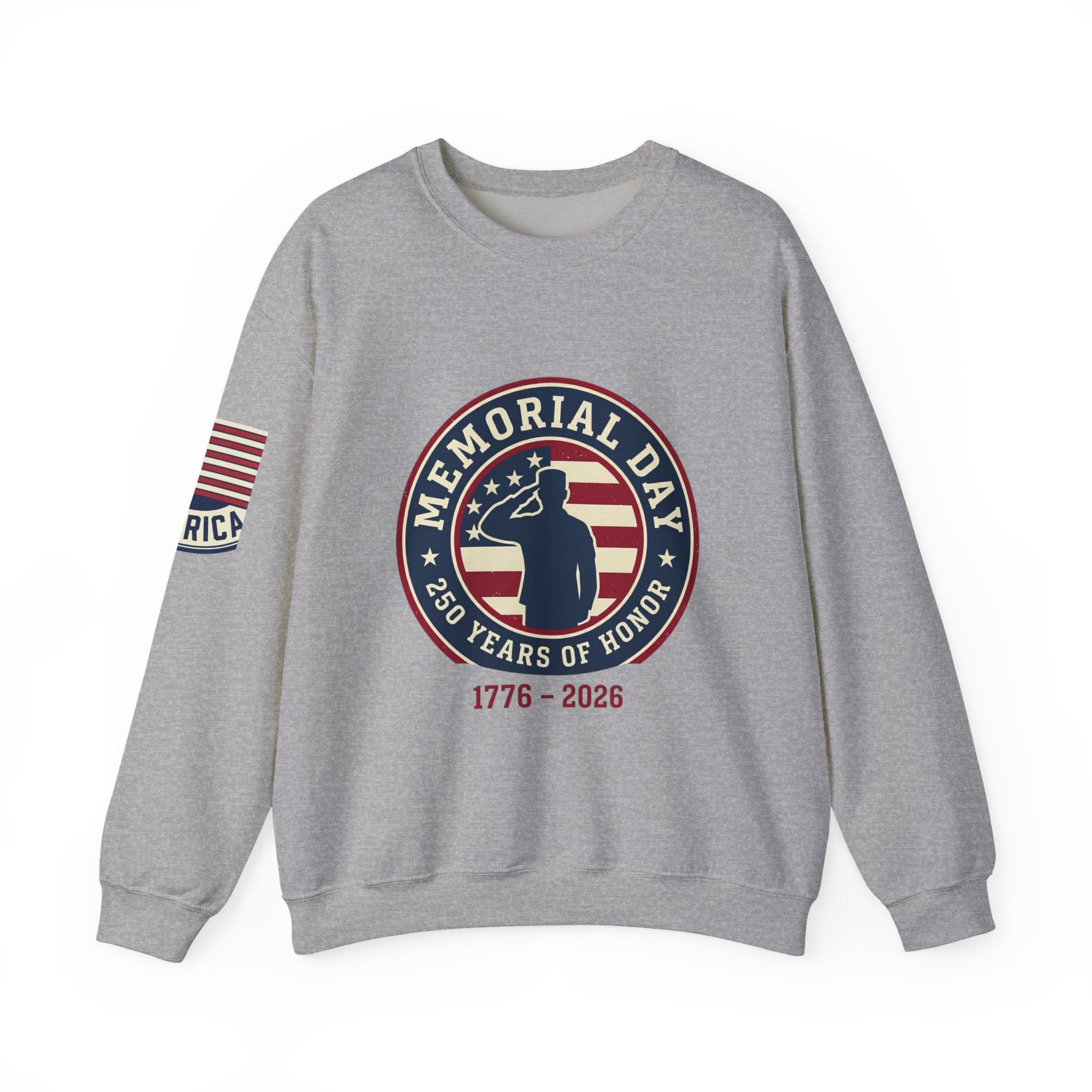 Memorial Day 1776–2026 Crewneck Sweatshirt | USA 250, patriotic vintage