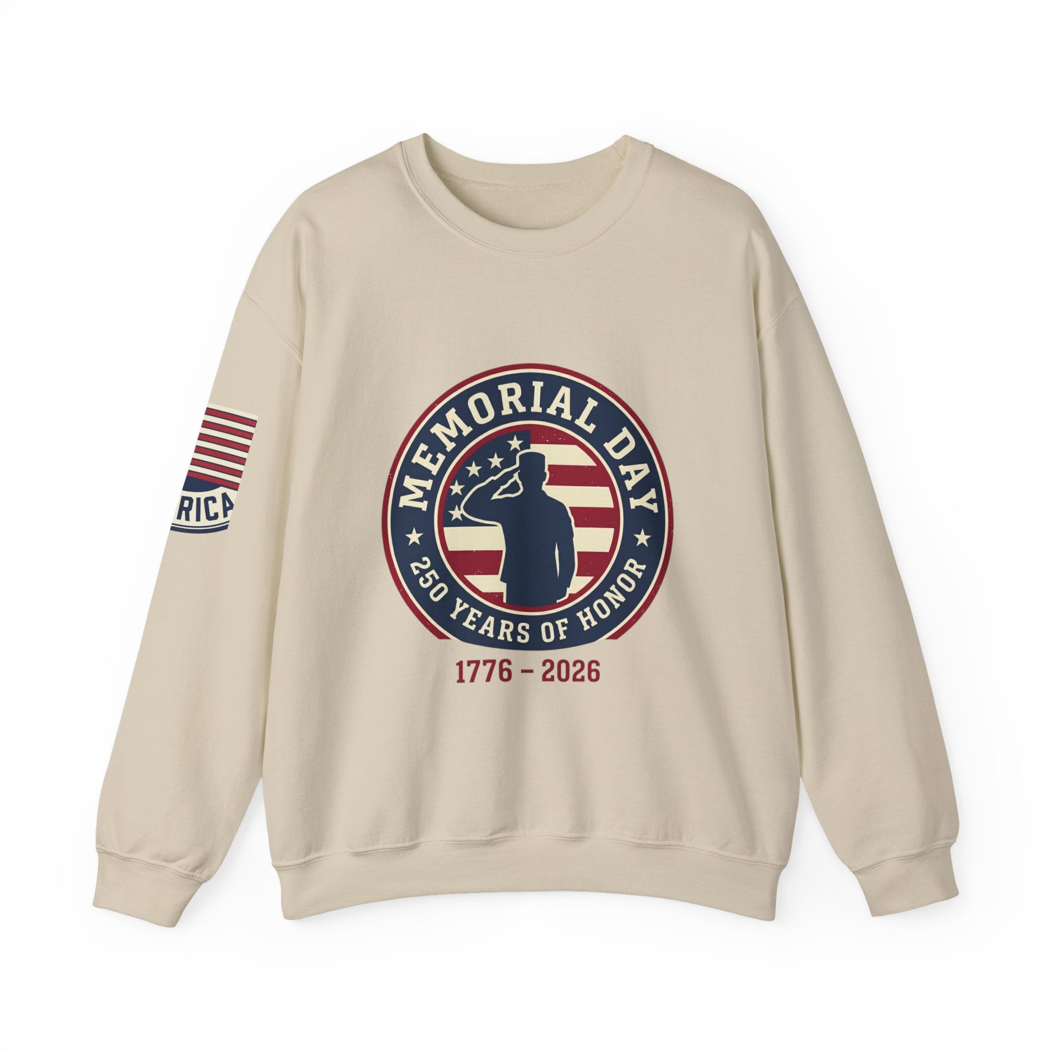 Memorial Day 1776–2026 Crewneck Sweatshirt | USA 250, patriotic vintage