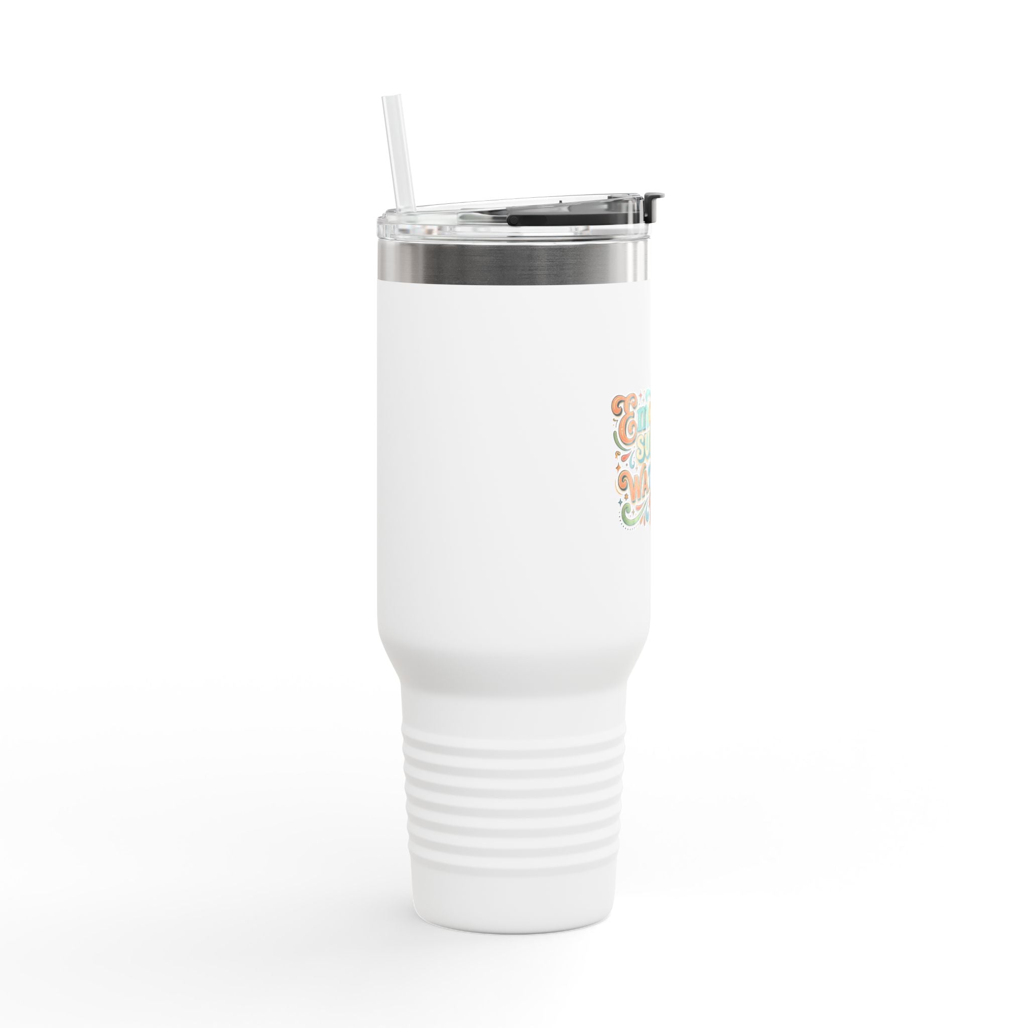40oz Insulated Travel Mug – Emotional Support Water Bottle Floral Design
